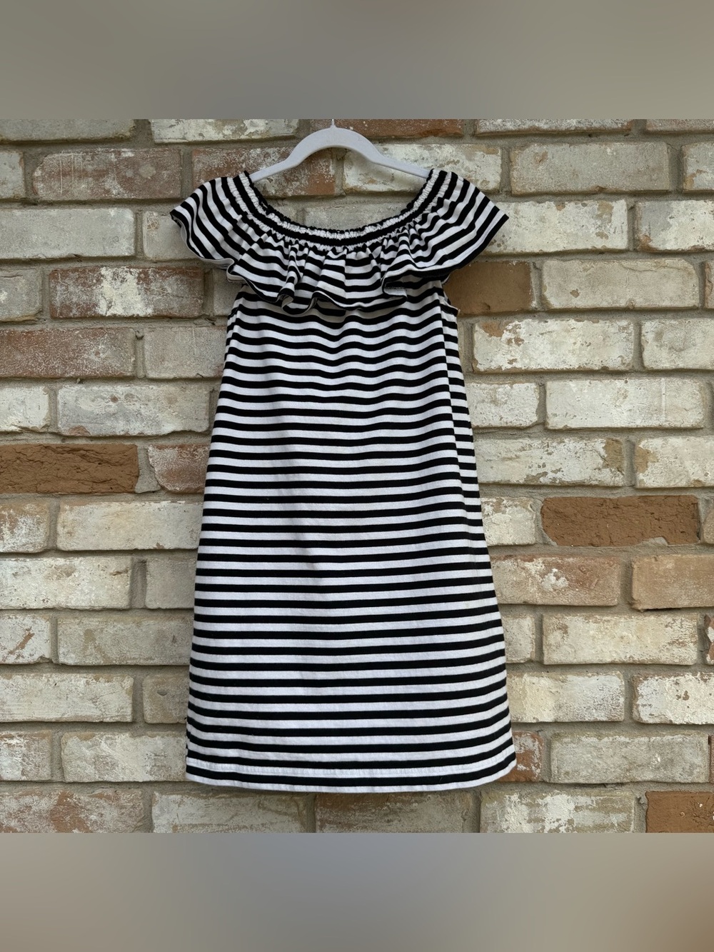 Kate Spade Striped Ruffled Shoulder Sun Dress